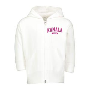 Kamala Harris 2024 President Varsity Print Toddler Zip Fleece Hoodie