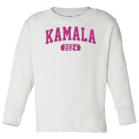 Kamala Harris 2024 President Varsity Print Toddler Long Sleeve Shirt