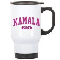 Kamala Harris 2024 President Varsity Print Stainless Steel Travel Mug