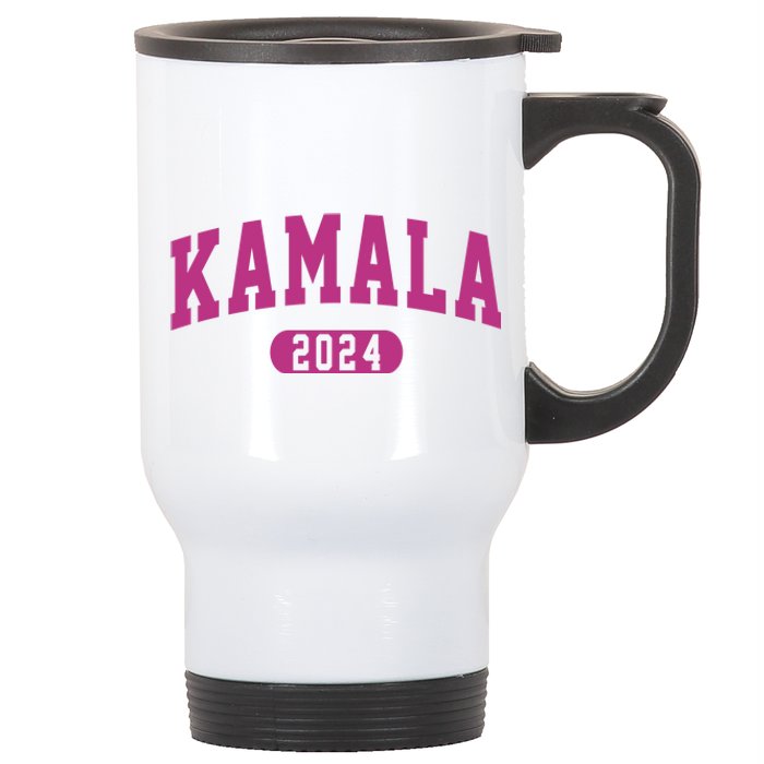 Kamala Harris 2024 President Varsity Print Stainless Steel Travel Mug