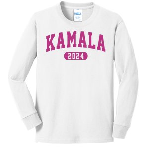 Kamala Harris 2024 President Varsity Print Kids Long Sleeve Shirt