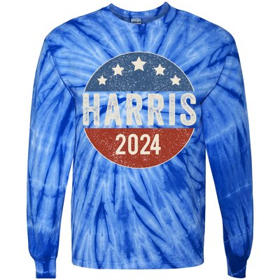 Kamala Harris 2024 For President Campaign Us Flag Great Gift Tie-Dye Long Sleeve Shirt