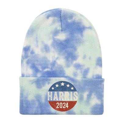 Kamala Harris 2024 For President Campaign Us Flag Great Gift Tie Dye 12in Knit Beanie