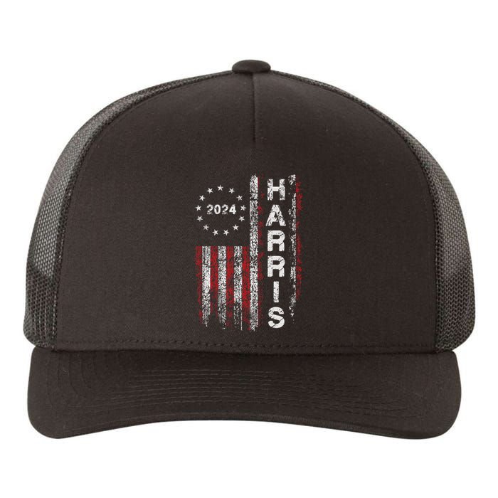 Kamala Harris 2024 For President Campaign Us Flag Vintage Yupoong Adult 5-Panel Trucker Hat