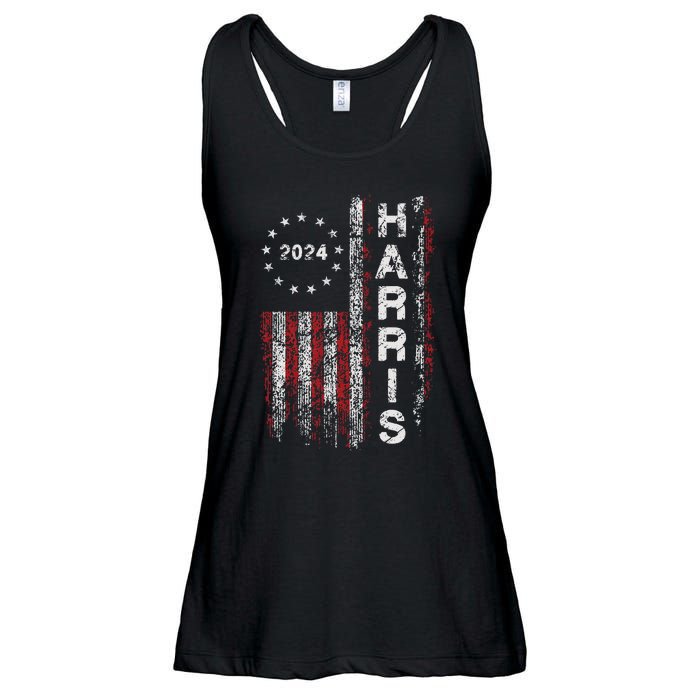 Kamala Harris 2024 For President Campaign Us Flag Vintage Ladies Essential Flowy Tank