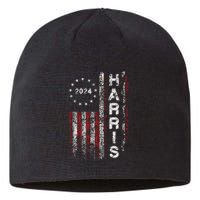 Kamala Harris 2024 For President Campaign Us Flag Vintage Sustainable Beanie