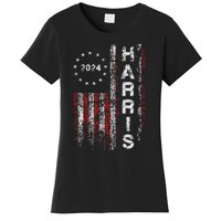 Kamala Harris 2024 For President Campaign Us Flag Vintage Women's T-Shirt