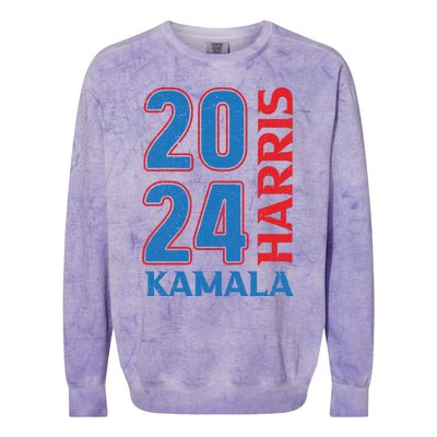 Kamala Harris 2024 Graphic Colorblast Crewneck Sweatshirt