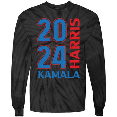 Kamala Harris 2024 Graphic Tie-Dye Long Sleeve Shirt