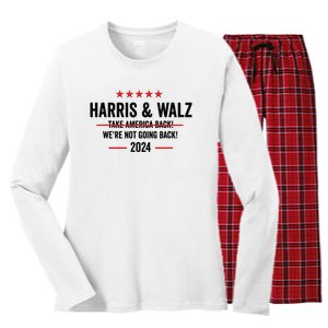 Kamala Harris 2024 For President Harris Walz 2024 Antitrump Women's Long Sleeve Flannel Pajama Set 