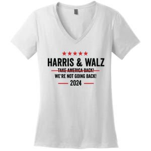 Kamala Harris 2024 For President Harris Walz 2024 Antitrump Women's V-Neck T-Shirt