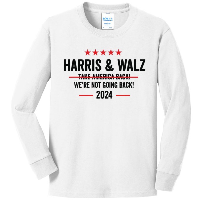 Kamala Harris 2024 For President Harris Walz 2024 Antitrump Kids Long Sleeve Shirt