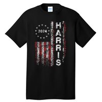 Kamala Harris 2024 For President Campaign Us Flag Vintage Tall T-Shirt