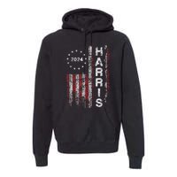 Kamala Harris 2024 For President Campaign Us Flag Vintage Premium Hoodie