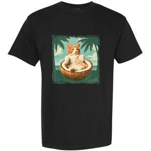 Kamala Harris 2024 Cat Lady Coconut Tree Vote Election Funny Garment-Dyed Heavyweight T-Shirt