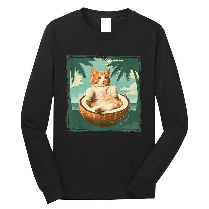 Kamala Harris 2024 Cat Lady Coconut Tree Vote Election Funny Long Sleeve Shirt