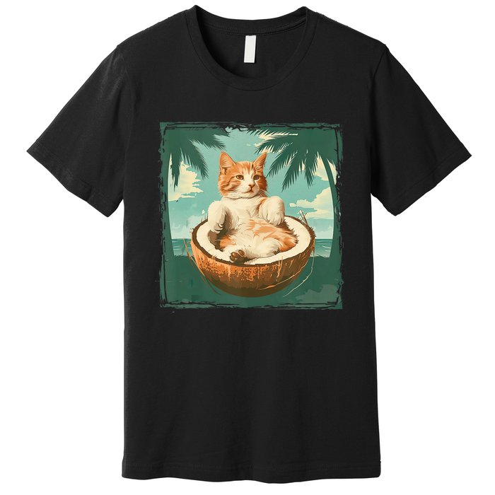 Kamala Harris 2024 Cat Lady Coconut Tree Vote Election Funny Premium T-Shirt