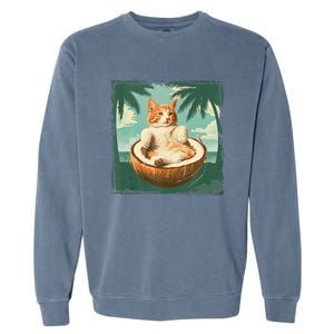 Kamala Harris 2024 Cat Lady Coconut Tree Vote Election Funny Garment-Dyed Sweatshirt