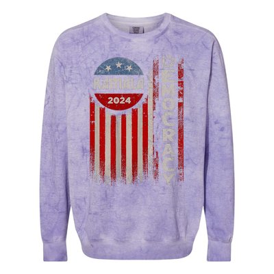 Kamala Harris 2024 Us Flag Democratic President Colorblast Crewneck Sweatshirt