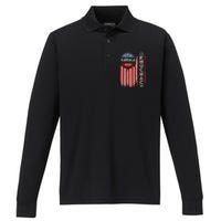 Kamala Harris 2024 Us Flag Democratic President Performance Long Sleeve Polo