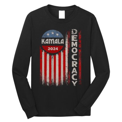 Kamala Harris 2024 Us Flag Democratic President Long Sleeve Shirt