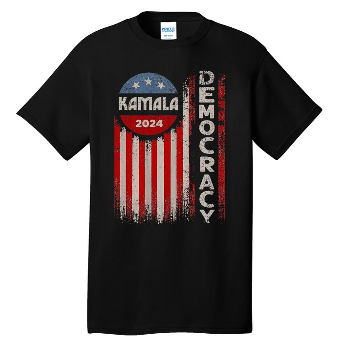 Kamala Harris 2024 Us Flag Democratic President Tall T-Shirt