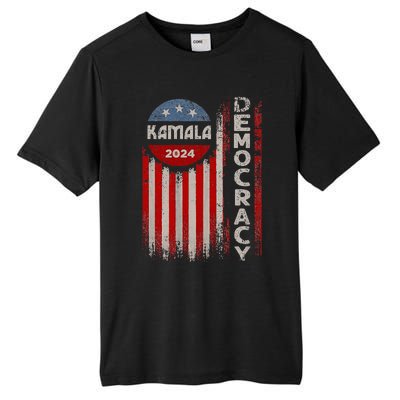 Kamala Harris 2024 Us Flag Democratic President Tall Fusion ChromaSoft Performance T-Shirt