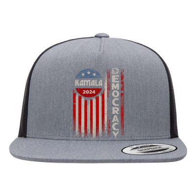 Kamala Harris 2024 Us Flag Democratic President Flat Bill Trucker Hat