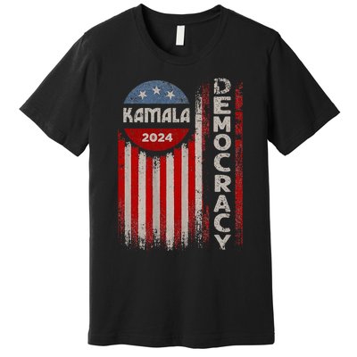 Kamala Harris 2024 Us Flag Democratic President Premium T-Shirt