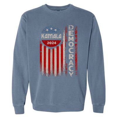 Kamala Harris 2024 Us Flag Democratic President Garment-Dyed Sweatshirt