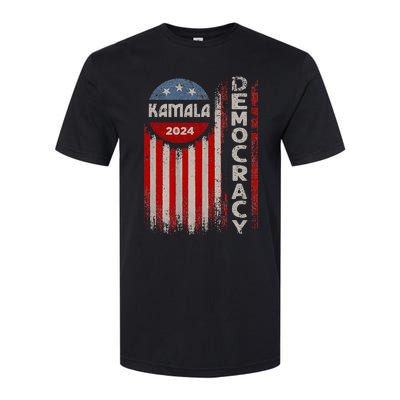 Kamala Harris 2024 Us Flag Democratic President Softstyle CVC T-Shirt