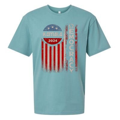 Kamala Harris 2024 Us Flag Democratic President Sueded Cloud Jersey T-Shirt