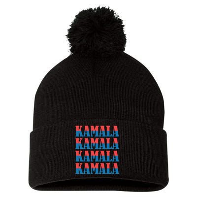 Kamala Harris 2024 President Harris Supporter Graphics Pom Pom 12in Knit Beanie