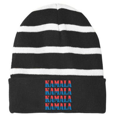 Kamala Harris 2024 President Harris Supporter Graphics Striped Beanie with Solid Band