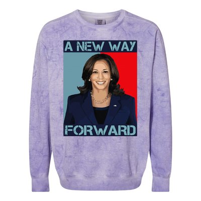 Kamala Harris 2024 A New Way Forward American Election Colorblast Crewneck Sweatshirt