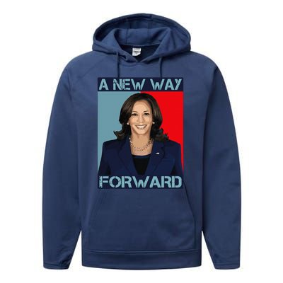 Kamala Harris 2024 A New Way Forward American Election Performance Fleece Hoodie