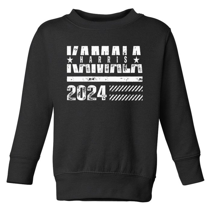 Kamala Harris 2024 Kamala For President Toddler Sweatshirt