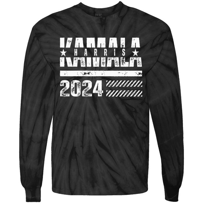 Kamala Harris 2024 Kamala For President Tie-Dye Long Sleeve Shirt