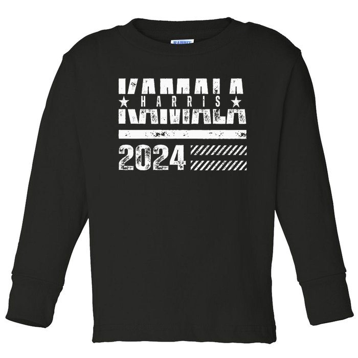 Kamala Harris 2024 Kamala For President Toddler Long Sleeve Shirt