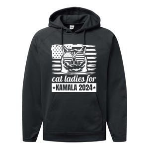 Kamala Harris 2024 Cat Lady Voting Cats Feminine Funny Women Performance Fleece Hoodie