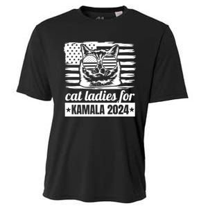 Kamala Harris 2024 Cat Lady Voting Cats Feminine Funny Women Cooling Performance Crew T-Shirt