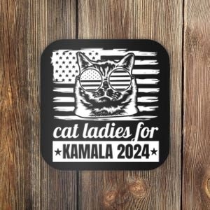 Kamala Harris 2024 Cat Lady Voting Cats Feminine Funny Women Coaster