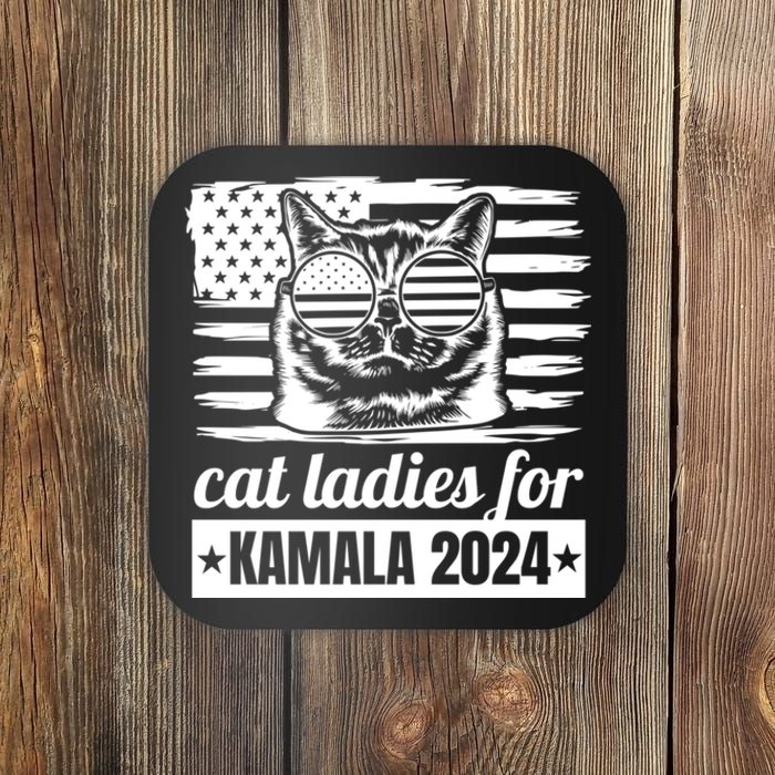 Kamala Harris 2024 Cat Lady Voting Cats Feminine Funny Women Coaster