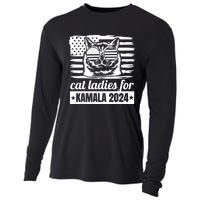 Kamala Harris 2024 Cat Lady Voting Cats Feminine Funny Women Cooling Performance Long Sleeve Crew