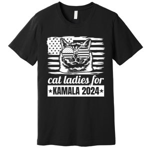 Kamala Harris 2024 Cat Lady Voting Cats Feminine Funny Women Premium T-Shirt