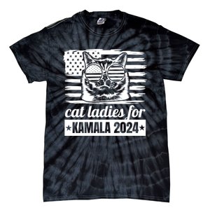 Kamala Harris 2024 Cat Lady Voting Cats Feminine Funny Women Tie-Dye T-Shirt