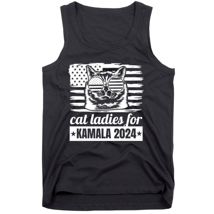 Kamala Harris 2024 Cat Lady Voting Cats Feminine Funny Women Tank Top