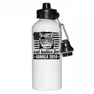 Kamala Harris 2024 Cat Lady Voting Cats Feminine Funny Women Aluminum Water Bottle