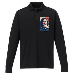 Kamala Harris 2024 For President Campaign Performance Long Sleeve Polo