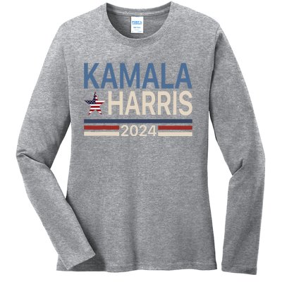 Kamala Harris 2024 For President Campaign Vote Election Ladies Long Sleeve Shirt